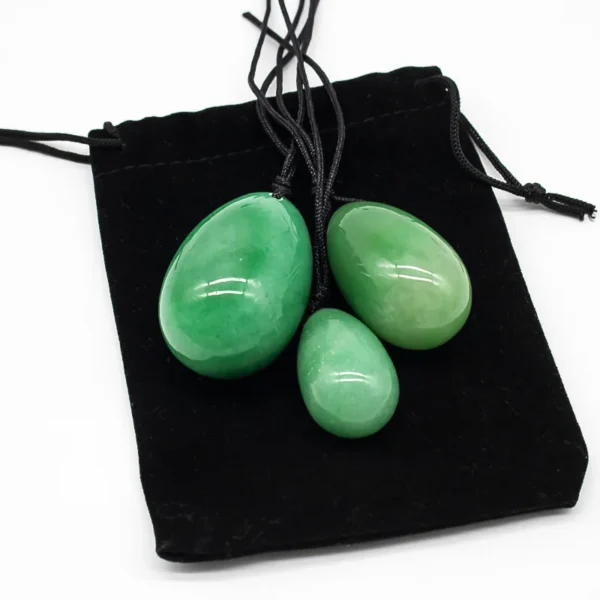 3PC Jade Stone Yoni Egg Set Natural Rose Quartz Vaginal Massage Eggs Ball Repair Vaginal Tightening Kegel Muscle Exercise Care - Image 14