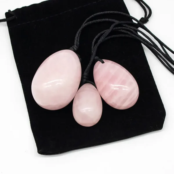 3PC Jade Stone Yoni Egg Set Natural Rose Quartz Vaginal Massage Eggs Ball Repair Vaginal Tightening Kegel Muscle Exercise Care - Image 29