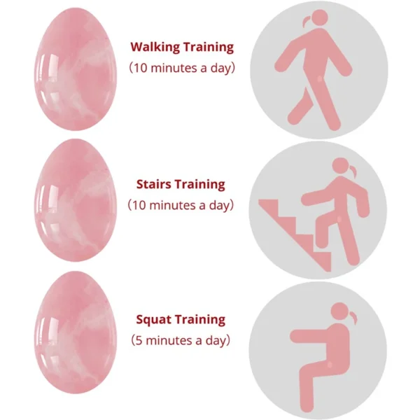 3PC Jade Stone Yoni Egg Set Natural Rose Quartz Vaginal Massage Eggs Ball Repair Vaginal Tightening Kegel Muscle Exercise Care - Image 25