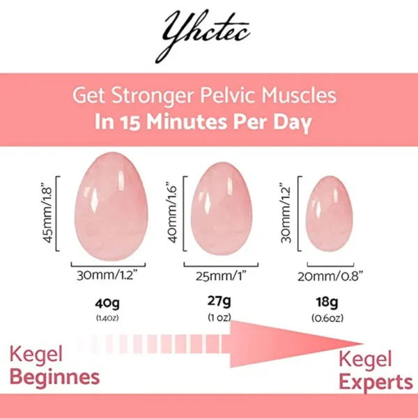 3PC Jade Stone Yoni Egg Set Natural Rose Quartz Vaginal Massage Eggs Ball Repair Vaginal Tightening Kegel Muscle Exercise Care - Image 8