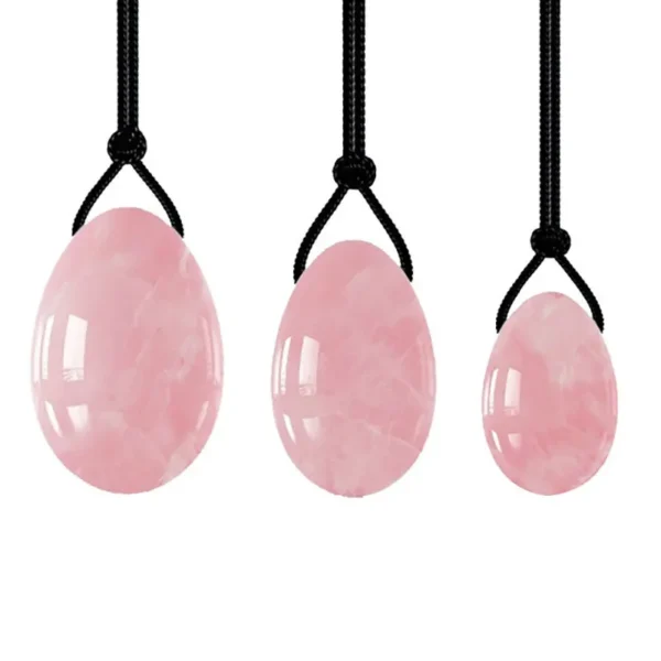 3PC Jade Stone Yoni Egg Set Natural Rose Quartz Vaginal Massage Eggs Ball Repair Vaginal Tightening Kegel Muscle Exercise Care - Image 4
