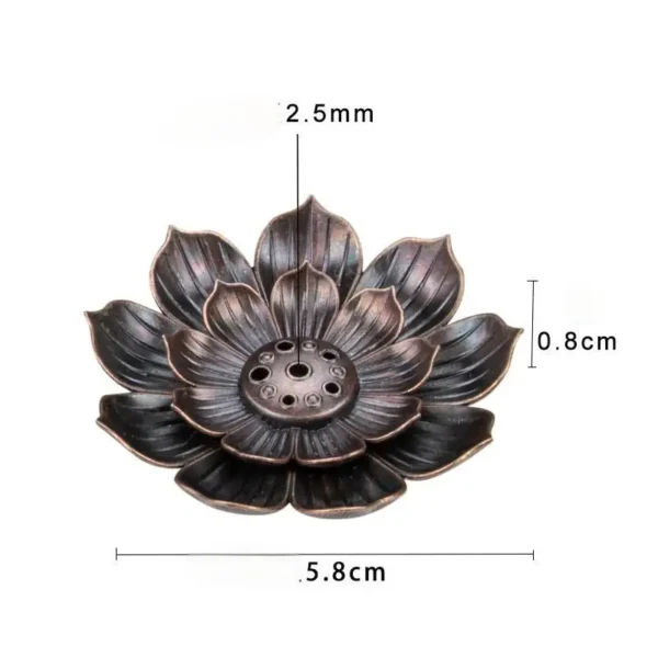 New 1PC Alloy Incense Burner Stick Holder Plate Buddhism Lotus Censer Bronze Nasturtium Incense Burner - Image 6