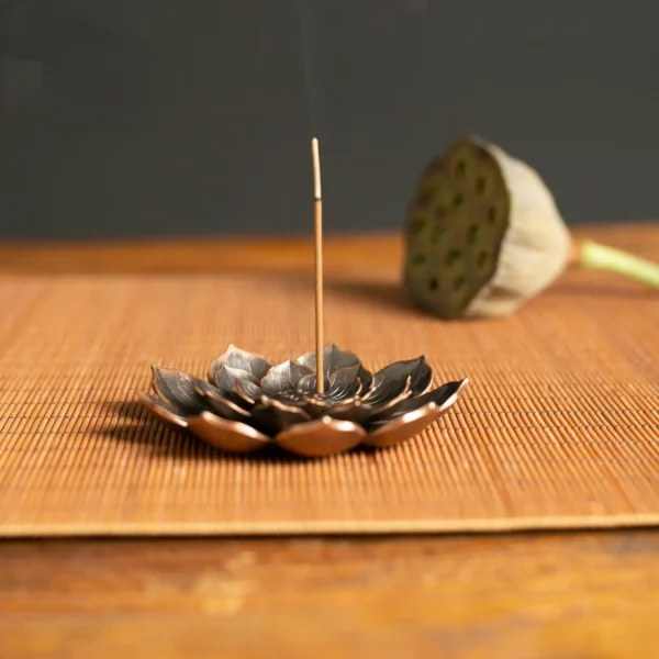New 1PC Alloy Incense Burner Stick Holder Plate Buddhism Lotus Censer Bronze Nasturtium Incense Burner