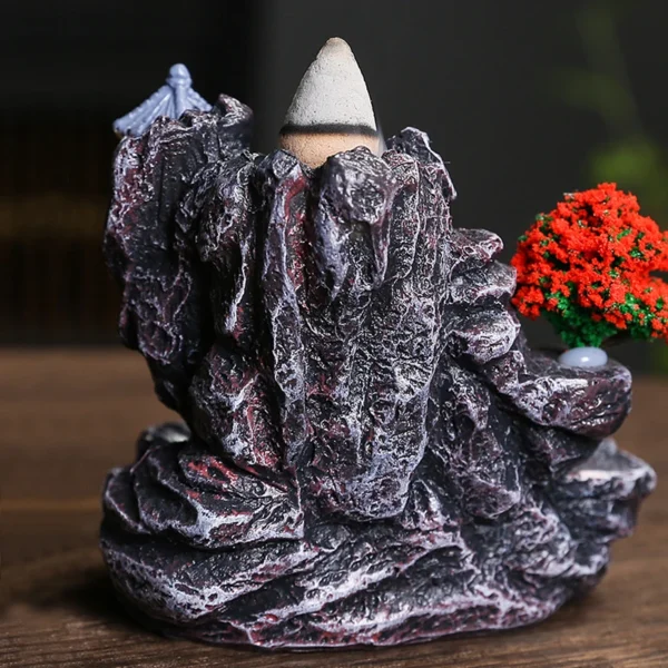 Creative High Mountain Flowing Resin Back Flow Incense Holder Waterfall Incense Burner Home Indoor Decor Aromatherapy Ornament - Image 6
