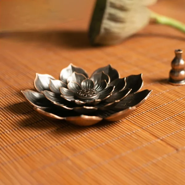 New 1PC Alloy Incense Burner Stick Holder Plate Buddhism Lotus Censer Bronze Nasturtium Incense Burner - Image 10