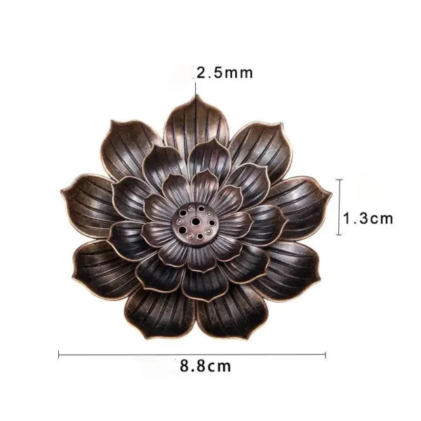 New 1PC Alloy Incense Burner Stick Holder Plate Buddhism Lotus Censer Bronze Nasturtium Incense Burner - Image 5