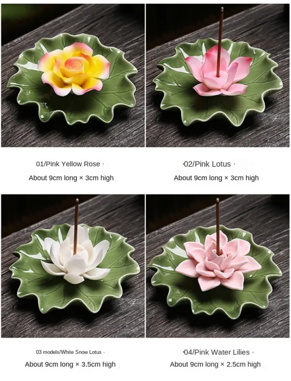 New Lotus Leaf Lotus Incense Holder Handmade Zen Incense Burner Ornament - Image 10