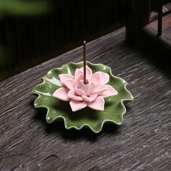 New Lotus Leaf Lotus Incense Holder Handmade Zen Incense Burner Ornament - Image 3