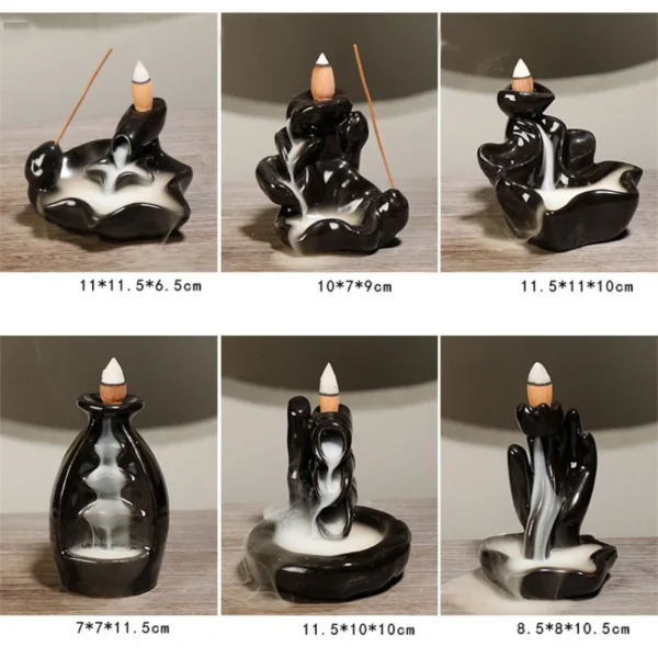 Creative Home Decor Backflow Stick Incense Burner Ceramic Censer Home Decoration Use In Home Teahouse Zen Yoga Decor -No Incense - Image 6